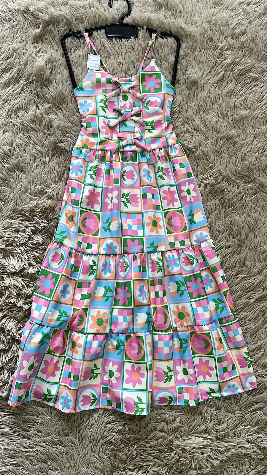 Vestido Infantil Floral Verde